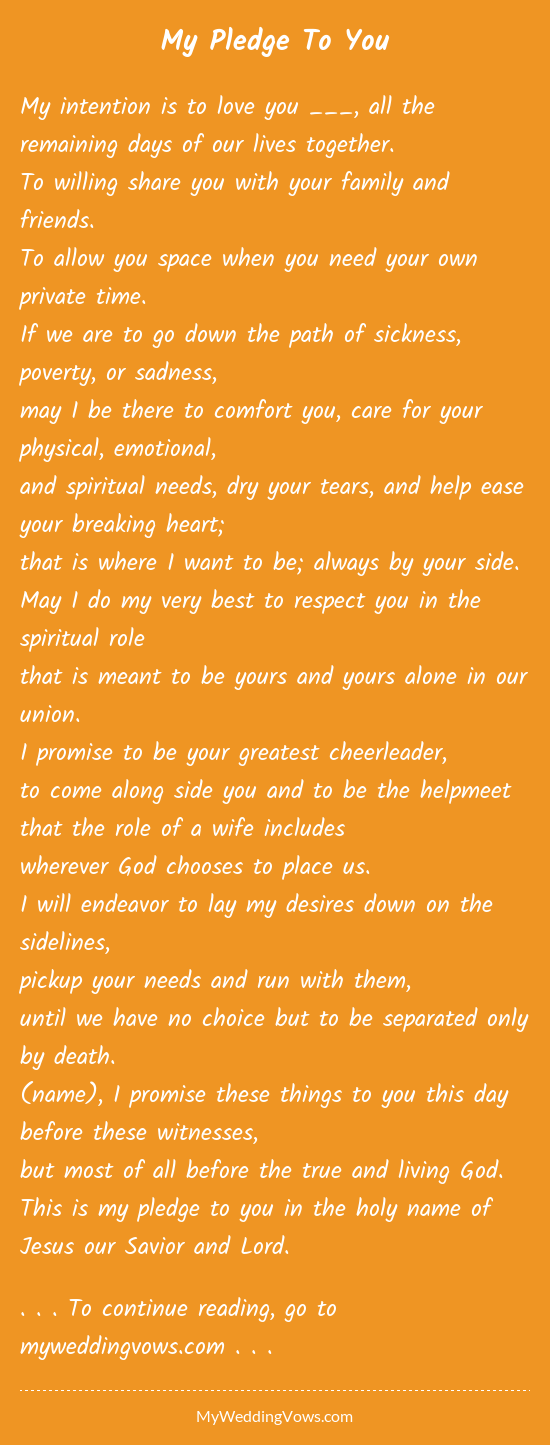 I Pledge To Always Be Honest And Faithful, To Respect And Honor You, And To  Be Your Loving Spouse Through All Of Life's Challenges, Messages, Wishes &  Greetings