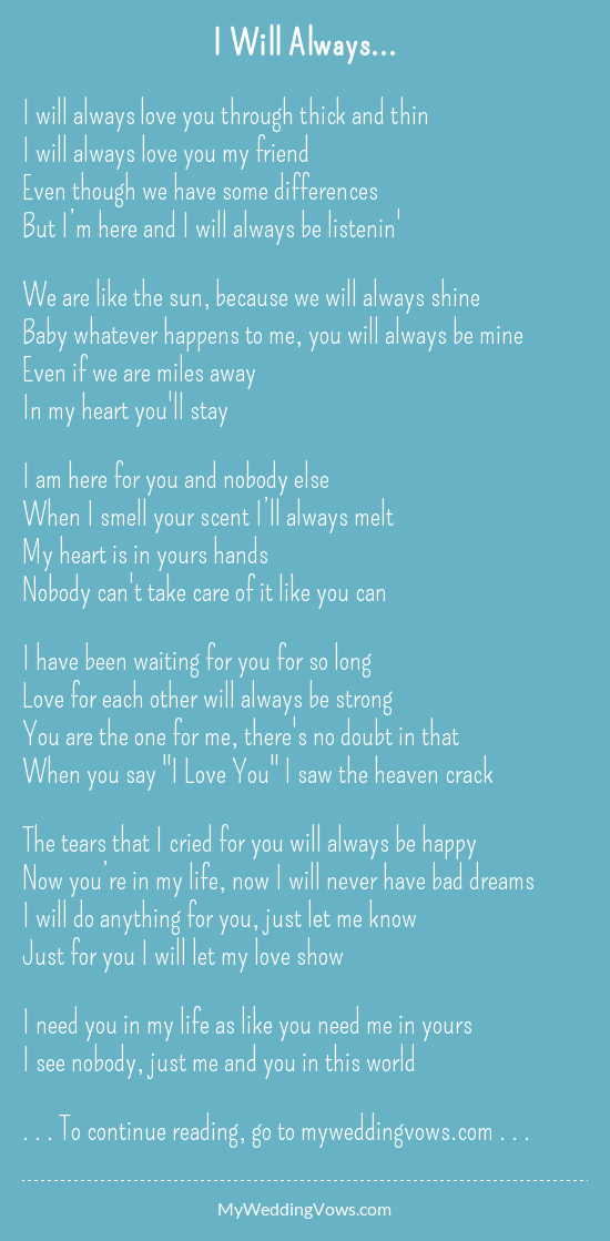 i will always love you poems for him